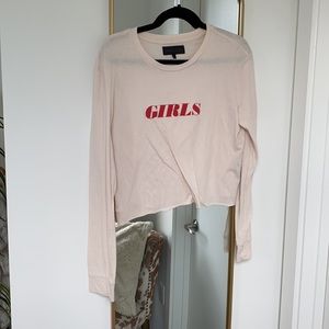 Kendall + Kylie “GIRLS” cropped long sleeve